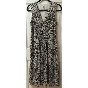Anne Klein Animal Print Midi Dress Size 8